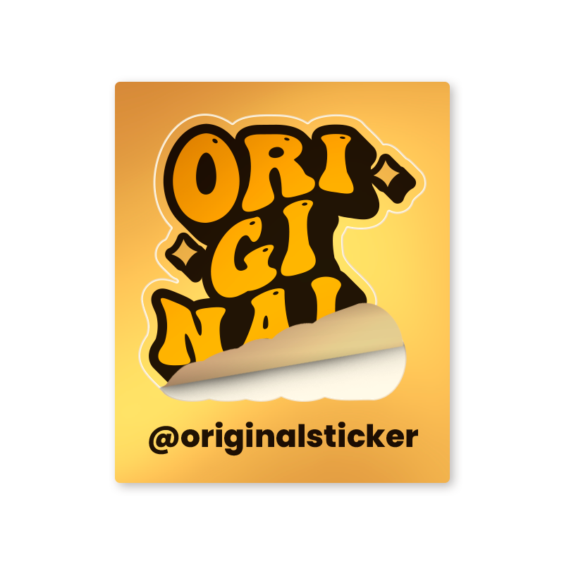 Sticker Personalizado Meio Corte Poliéster Dourado