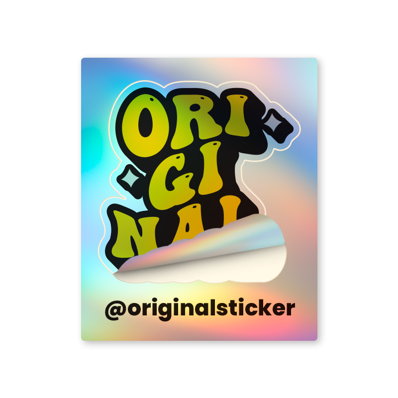 Sticker Personalizado Meio Corte Poliéster Holográfico