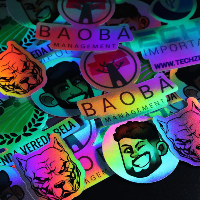 Sticker Personalizado Total Poliéster Holográfico