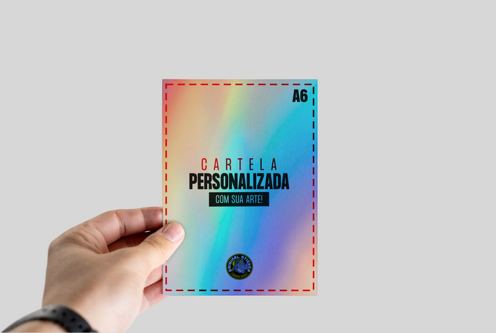 Cartela Holográfico Personalizada A6