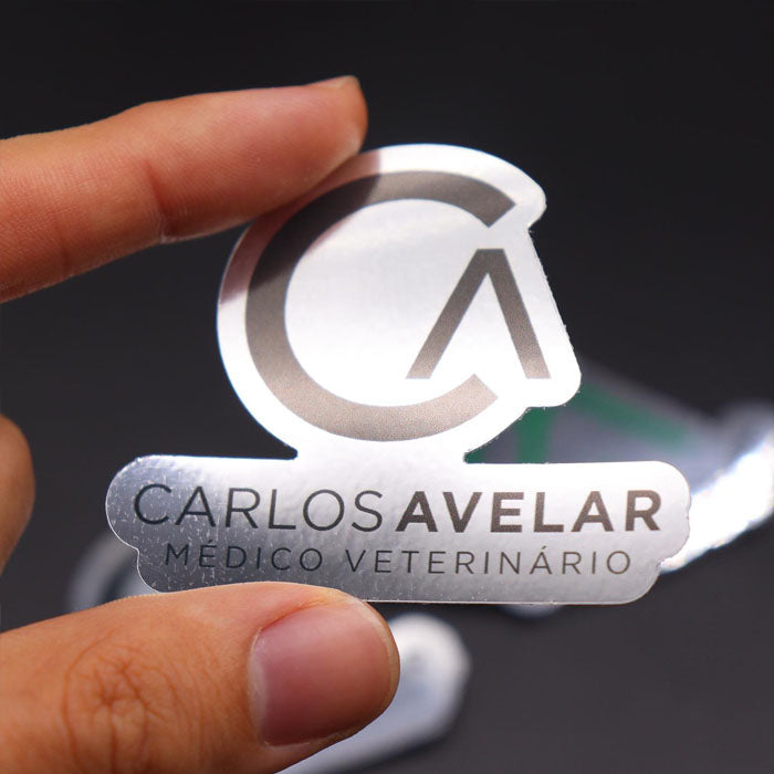 Sticker Personalizado Total Poliéster Prateado